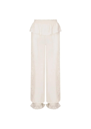 LoveShackFancy lace-detail trousers - Neutrals