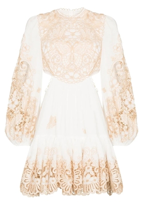 ZIMMERMANN floral-print cut-out minidress - White