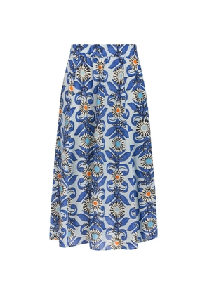 Marie Oliver Sasha floral-print midi skirt - Blue