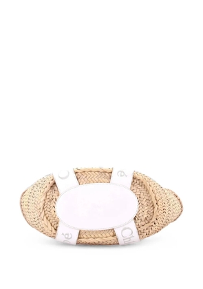 Chloé Pre-Owned Sense Basket Tote Raffia with Leather Medium shoulder bag - Neutrals