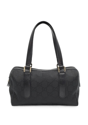 Gucci Pre-Owned small GG leather-trim duffle bag - Black