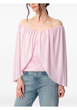 CONCEPTO Rosea off-shoulder draped top - Pink