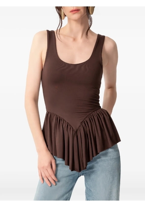 CONCEPTO Thera ruffled peplum top - Brown