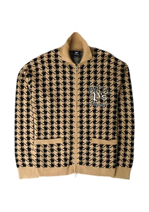 PATTA houndstooth-pattern zip-up cardigan - Neutrals