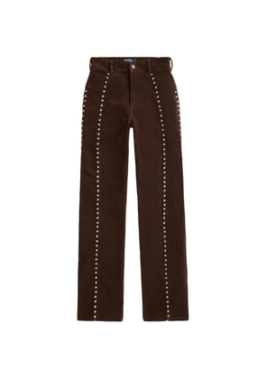 Polo Ralph Lauren stud-embellished corduroy trousers - Brown