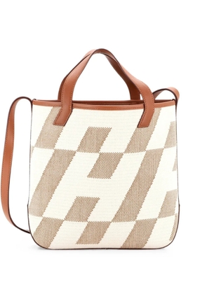 Hermès Pre-Owned Cabas H en Biais Tote Canvas with Leather 27 shoulder bag - Brown