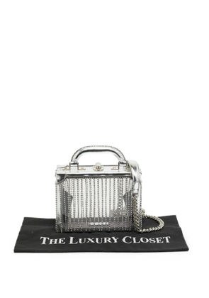 AREA x Bertoni Ling Ling crystal-fringe satchel bag - Silver