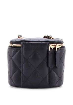 CHANEL Pre-Owned Classic Vanity Case with Chain Quilted Caviar Mini pouch - Black