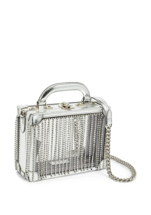AREA x Bertoni Ling Ling crystal-fringe satchel bag - Silver