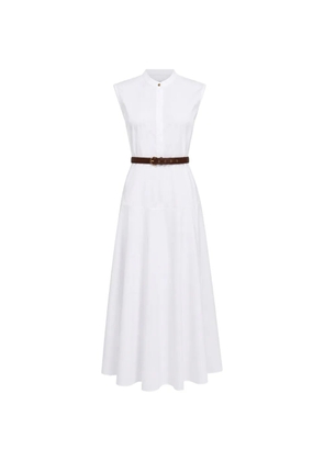 Max Mara belted sleeveless midi dress - White