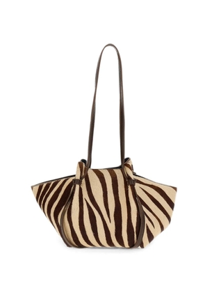 Yuzefi zebra-print pony-effect shoulder bag - Neutrals