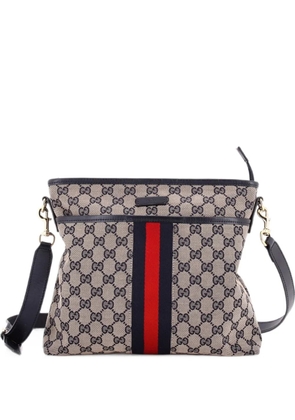 Gucci Pre-Owned Front Pocket Web Messenger GG Canvas Small crossbody bag - Blue