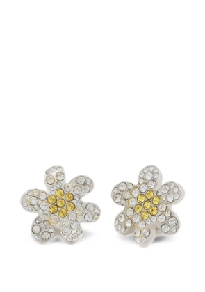 Marni Daisy stud earrings with pavé rhinestones - Silver