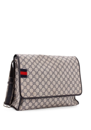 Gucci Pre-Owned Web Loop Messenger GG Coated Canvas Large crossbody bag - Blue