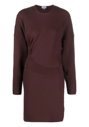 GANNI asymmetric mini dress - Brown