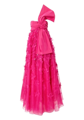 Carolina Herrera floral-appliqué organza gown - Pink