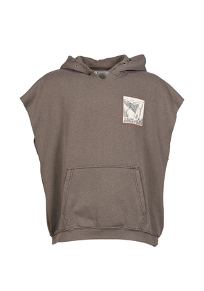 Paly Dr. Blue distressed graphic-print hoodie - Brown