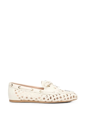 Stuart Weitzman Tinsley woven leather boat shoes - Neutrals