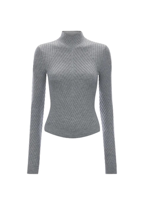 Victoria Beckham Georgia ribbed-knit sweater - Grey