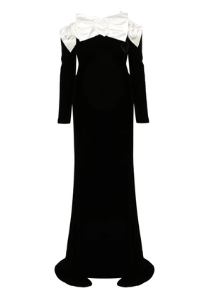 Alessandra Rich duchess-bow velvet gown - Black