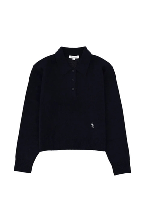 Sporty & Rich button cashmere polo shirt - Blue