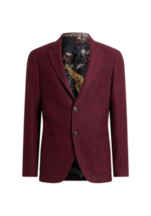 ETRO single-breasted jacket in mélange-effect wool-blend fabric - Red