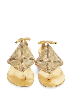 Giuseppe Zanotti Vintage crystal-embellished flat sandals - Gold