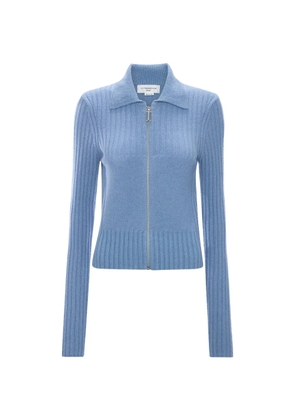 Victoria Beckham ribbed-knit zip-up sweater - Blue