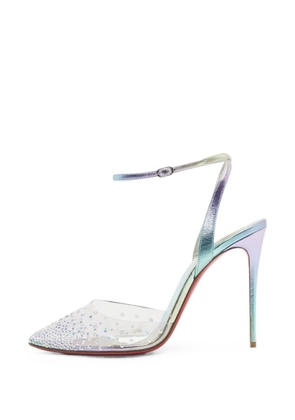 Christian Louboutin Pre-Owned Spikaqueen crystal-embellished pumps - White