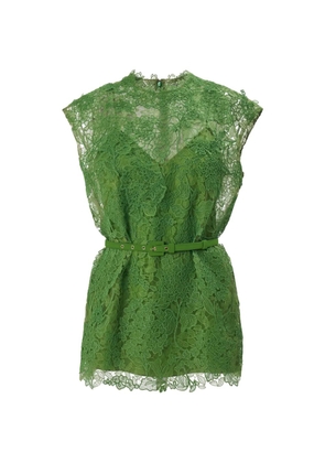 Carolina Herrera hydrangea lace belted top - Green