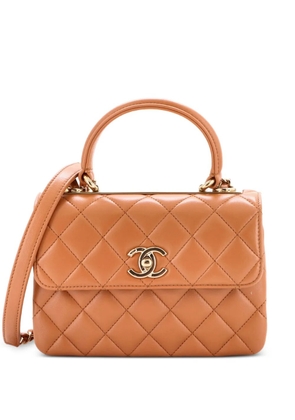 CHANEL Pre-Owned Trendy CC Top Handle Bag Quilted Lambskin Small shoulder bag - Brown