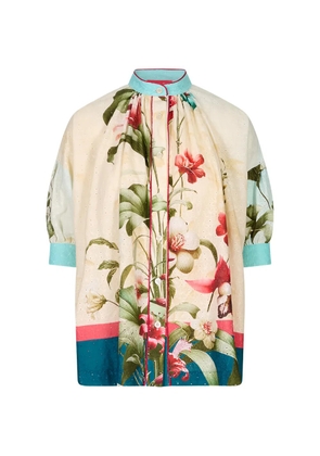 F.R.S For Restless Sleepers Ploto floral-print broderie-anglaise blouse - Neutrals