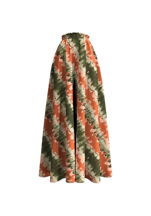 DIARRABLU Jant abstract-print high-waisted trousers - Orange