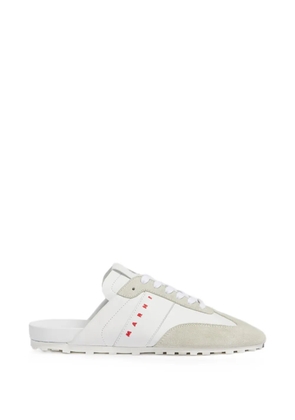 Marni white nappa leather and suede Softy Soccer slip-on sneakers