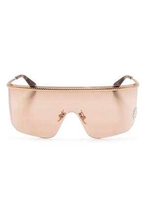 Roberto Cavalli logo-plaque oversize-frame sunglasses - Gold