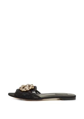 Dolce & Gabbana Pre-Owned Sofia crystal-embellished lace sandals - Black