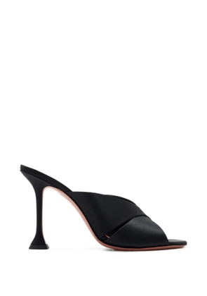 Amina Muaddi Salma criss-cross satin mules - Black
