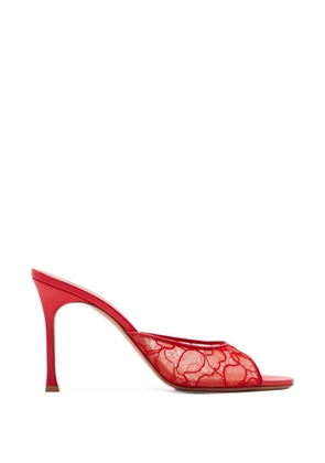 Amina Muaddi Alexa 95 lace open-toe mules - Red