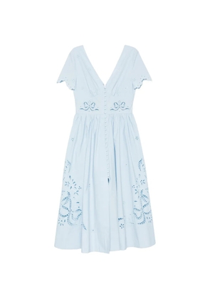 Self-Portrait embroidered midi dress - Blue