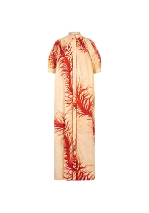 F.R.S For Restless Sleepers Mete coral-print fil-coupé maxi dress - Yellow