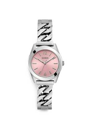 GUESS USA chain-link 32mm watch gift set - Pink