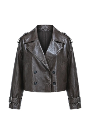Giorgio Brato double-breasted leather jacket - Brown