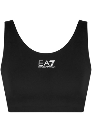 Ea7 Emporio Armani logo-print sports bra - Black