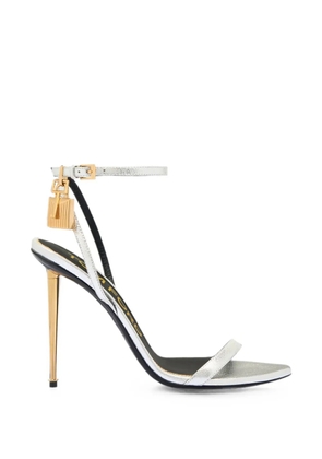 TOM FORD padlock-detail metallic sandals - Silver