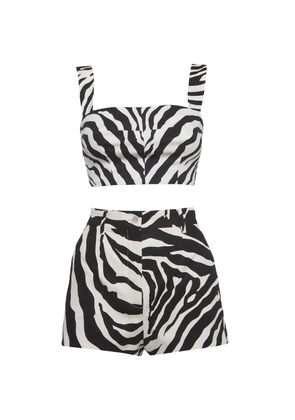 Dolce & Gabbana Pre-Owned zebra-print shorts set - White