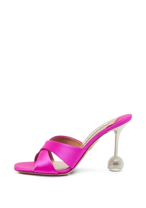 Aquazzura Yes Darling crossover slide sandals - Pink