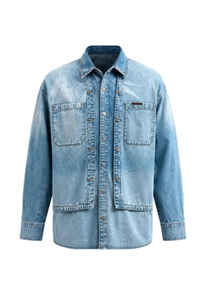 LEE x Feng Chen Wang layered-detail denim shirt - Blue