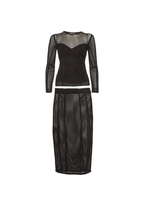 Fendi Pre-Owned mesh midi skirt set - Black