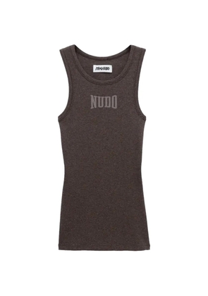 Magliano ribbed-knit logo-print tank top - Brown