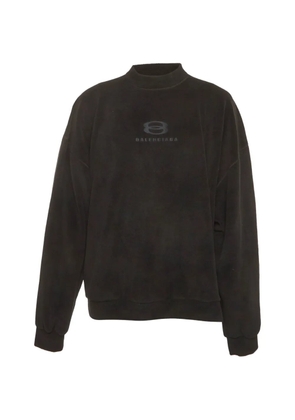 Balenciaga Pre-Owned logo-embroidered fleece sweatshirt - Black